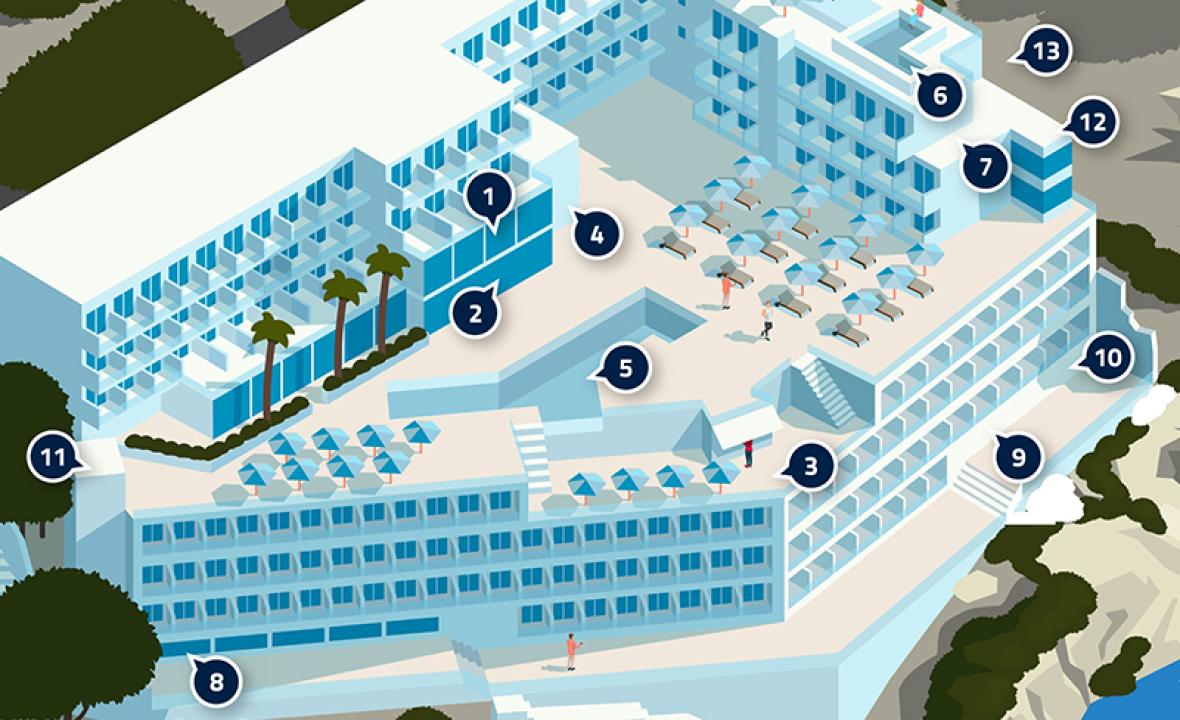 Plano del hotel, Elba Sunset Mallorca 