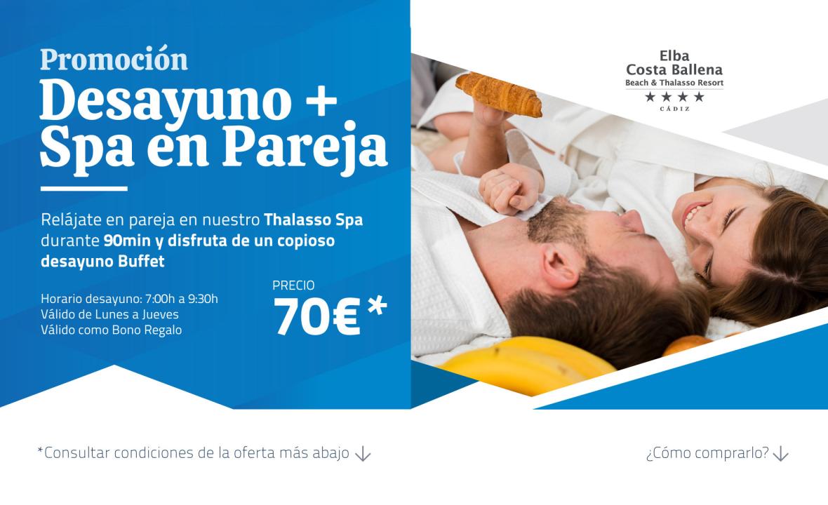 Promoción Desayuno + Spa en pareja, Elba Costa Ballena