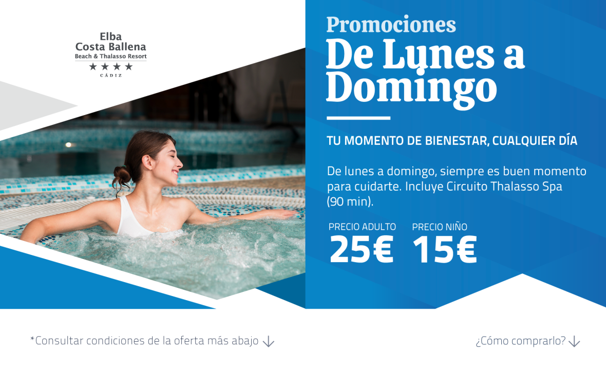 Oferta de Lunes a Domingo, Thalasso Spa Elba Costa Ballena