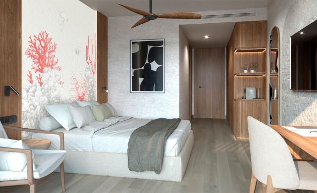 Infografia Habitacion con cama King Size Elba Corralejo