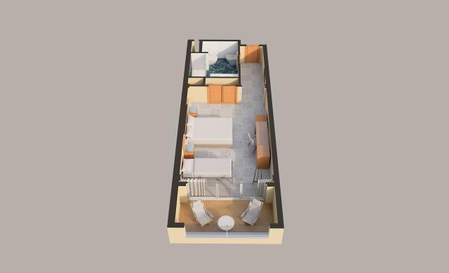 Plano Habitación Doble, 3 pax, Elba Sara