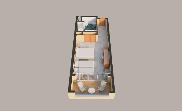 Plano Habitación Doble, 2+2 pax, Elba Sara